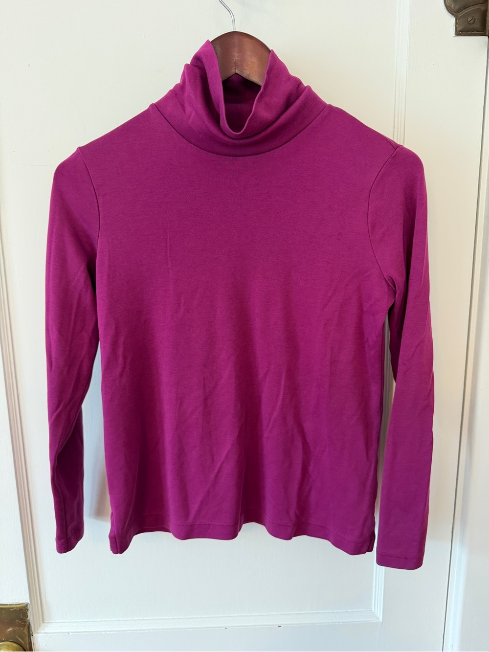 Lands' End Magenta Turtleneck Long-Sleeve Sweater Layering Capsule Minimalist S